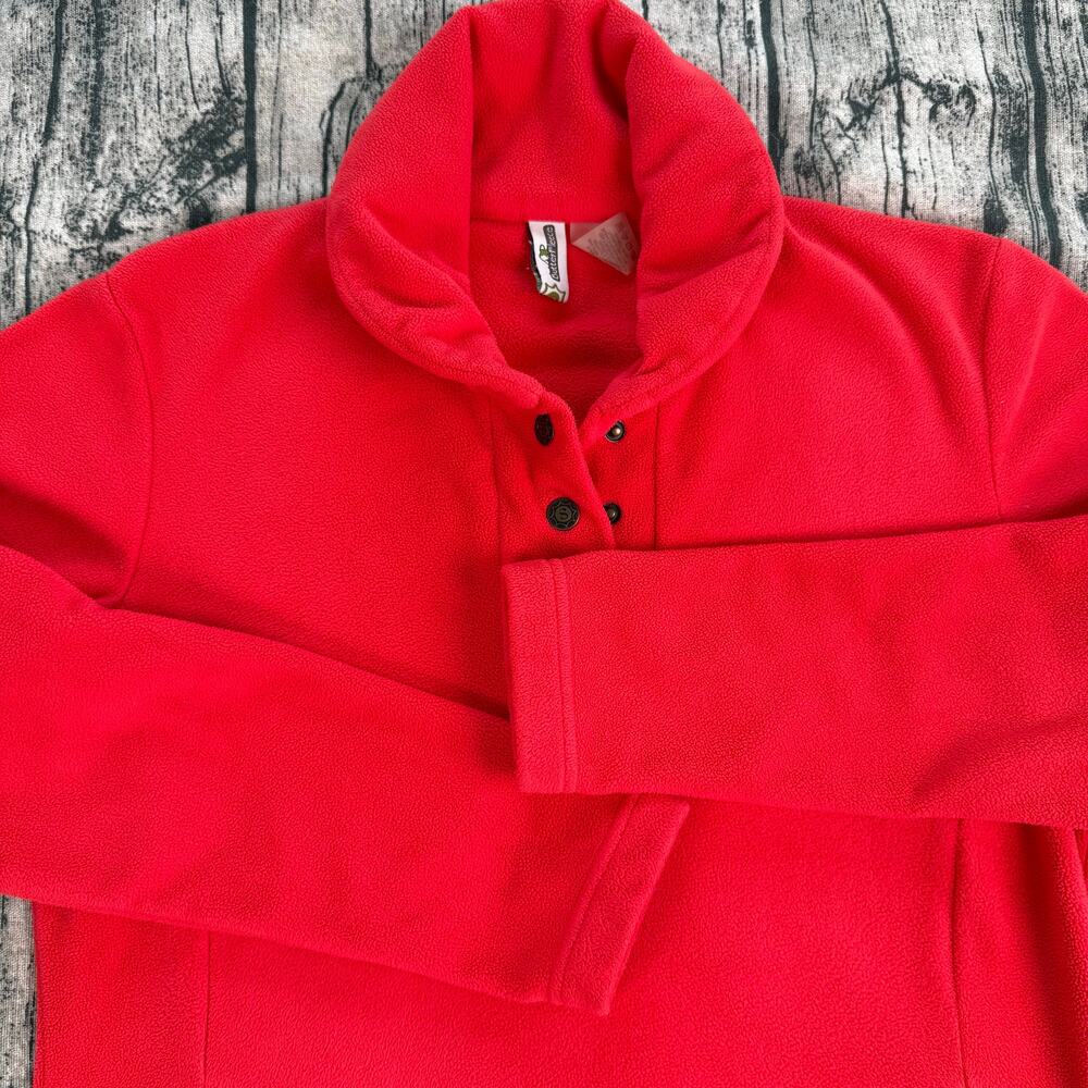 Sahalie Micro Fleece Pullover Sweater Women XS Pink Zip Pockets High Neck - Picture 6 of 12